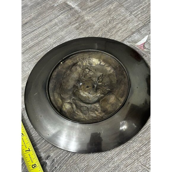 Vintage Solid Brass Jesus Christ Crown Of Thorns Brass Plate Wall Art - Picture 6 of 6